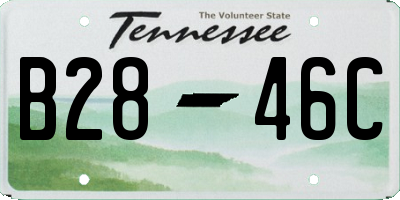TN license plate B2846C