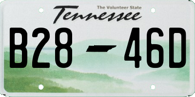 TN license plate B2846D