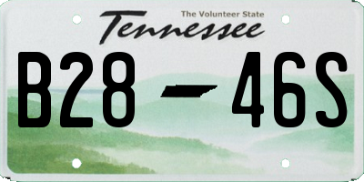 TN license plate B2846S