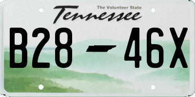 TN license plate B2846X