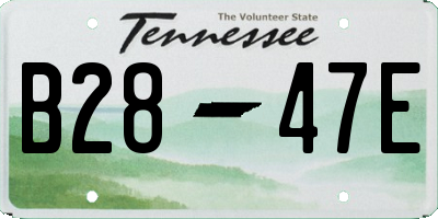 TN license plate B2847E