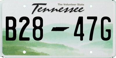 TN license plate B2847G