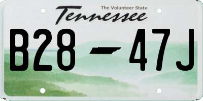 TN license plate B2847J