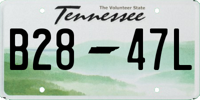 TN license plate B2847L