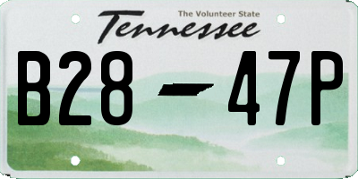 TN license plate B2847P