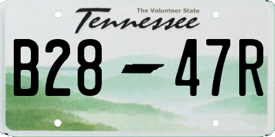 TN license plate B2847R