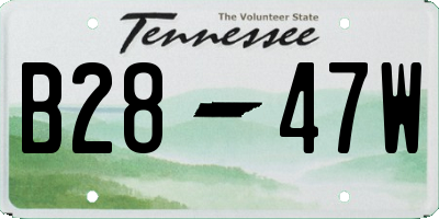 TN license plate B2847W