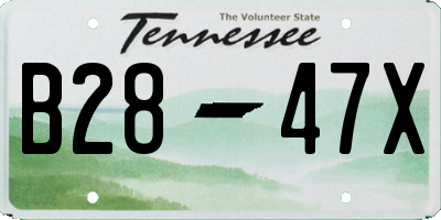 TN license plate B2847X