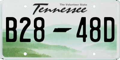 TN license plate B2848D