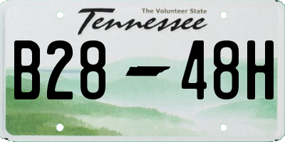 TN license plate B2848H