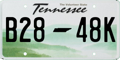 TN license plate B2848K
