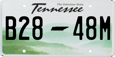 TN license plate B2848M