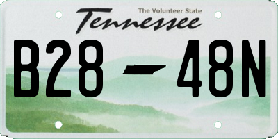 TN license plate B2848N