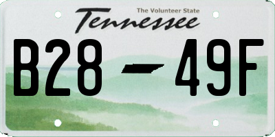 TN license plate B2849F