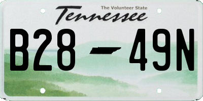 TN license plate B2849N
