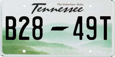 TN license plate B2849T
