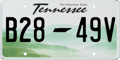 TN license plate B2849V