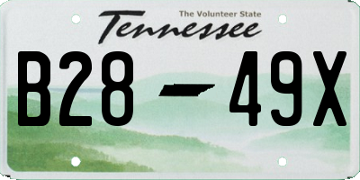 TN license plate B2849X