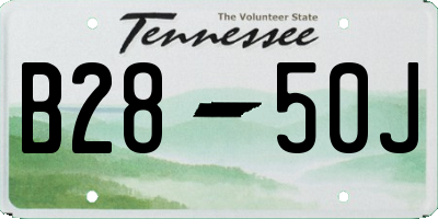 TN license plate B2850J