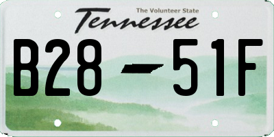 TN license plate B2851F