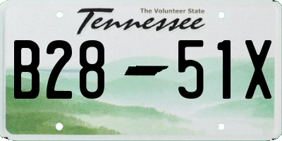 TN license plate B2851X