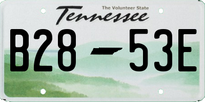 TN license plate B2853E