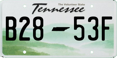 TN license plate B2853F