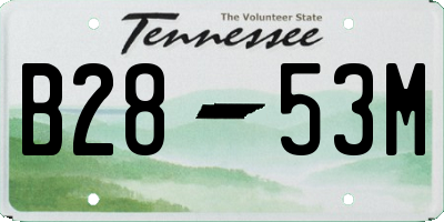 TN license plate B2853M