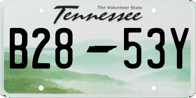 TN license plate B2853Y