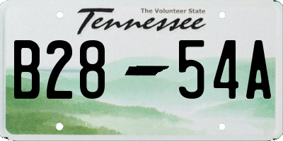 TN license plate B2854A