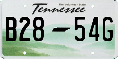 TN license plate B2854G