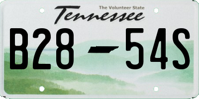 TN license plate B2854S