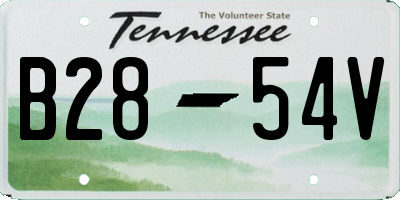 TN license plate B2854V