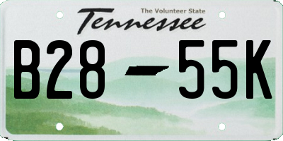 TN license plate B2855K