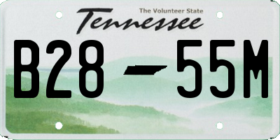TN license plate B2855M
