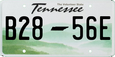 TN license plate B2856E