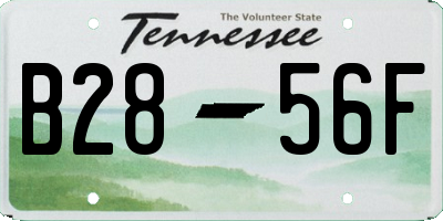 TN license plate B2856F