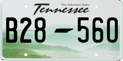TN license plate B2856O
