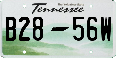 TN license plate B2856W