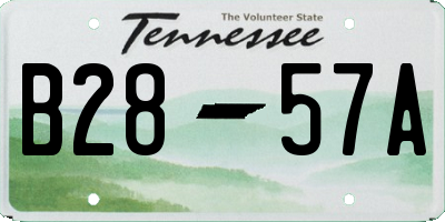 TN license plate B2857A