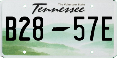 TN license plate B2857E