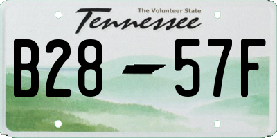 TN license plate B2857F