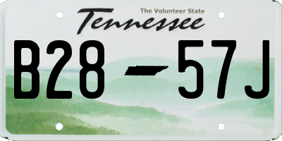 TN license plate B2857J
