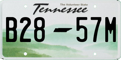 TN license plate B2857M