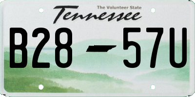 TN license plate B2857U