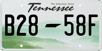 TN license plate B2858F