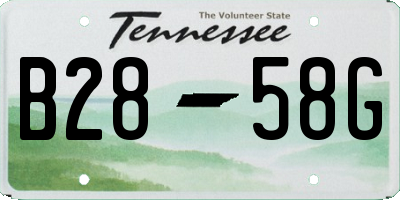 TN license plate B2858G