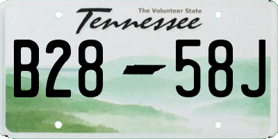 TN license plate B2858J