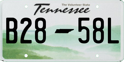 TN license plate B2858L