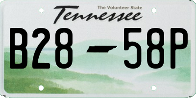 TN license plate B2858P